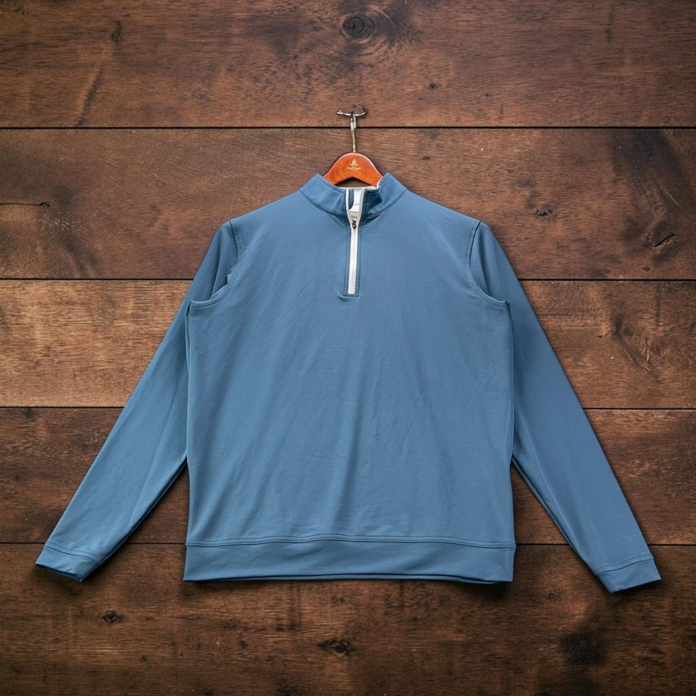Peter Millar E4 Wicking Mens Quarter Zip Performance Pullover Blue Size M